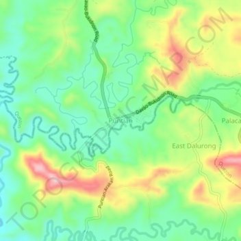 Puntian topographic map, elevation, terrain