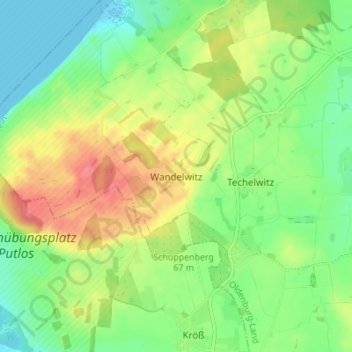 Wandelwitz topographic map, elevation, terrain
