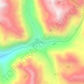 坦塘 topographic map, elevation, terrain