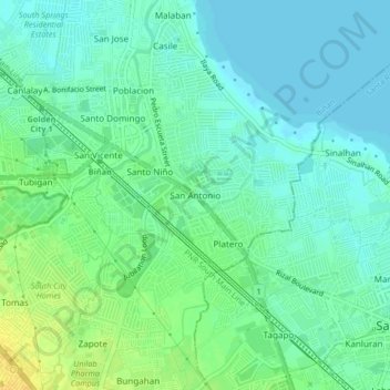 San Antonio topographic map, elevation, terrain