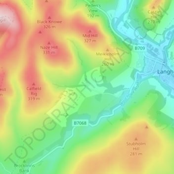 Becks topographic map, elevation, terrain