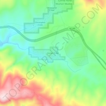 Hunter Creek topographic map, elevation, terrain