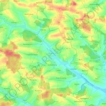 Wambach topographic map, elevation, terrain