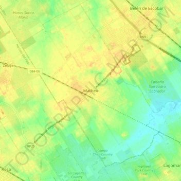 Matheu topographic map, elevation, terrain