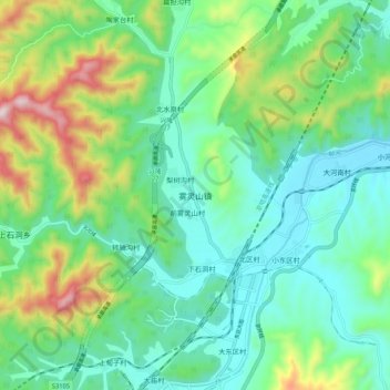 Wulingshan topographic map, elevation, terrain