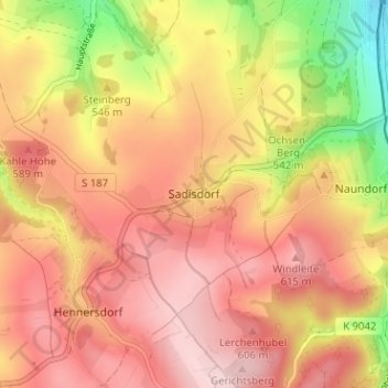 Sadisdorf topographic map, elevation, terrain
