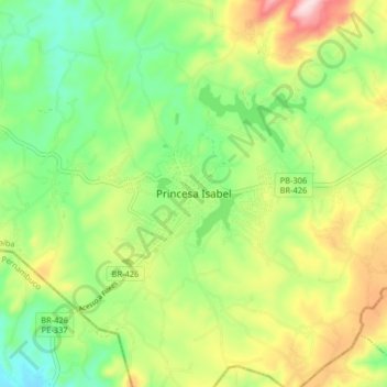 Princesa Isabel topographic map, elevation, terrain