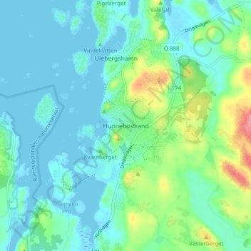 Hunnebostrand topographic map, elevation, terrain