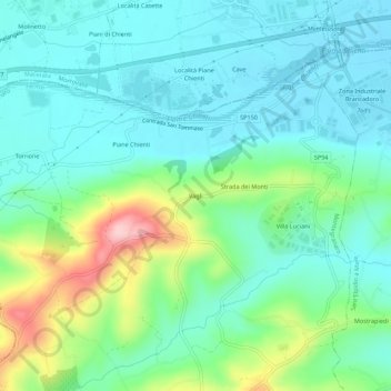 Vagli topographic map, elevation, terrain