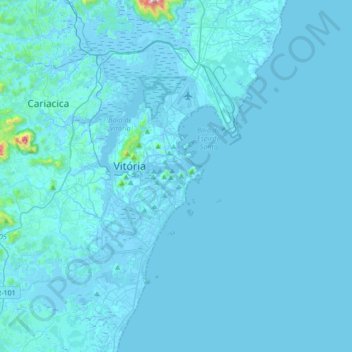 Vila Velha topographic map, elevation, terrain