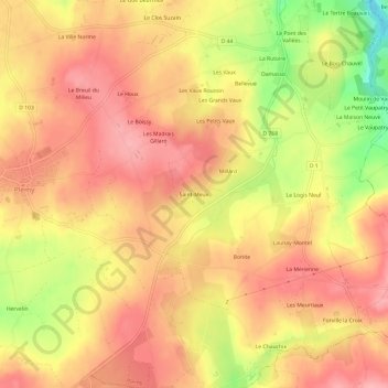 Saint-Meux topographic map, elevation, terrain