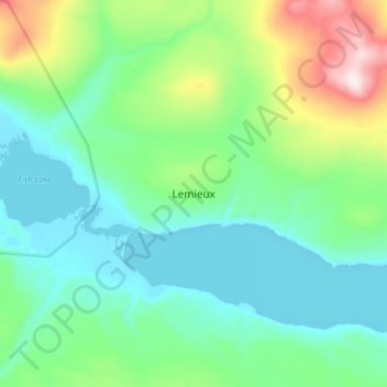 Lemieux topographic map, elevation, terrain