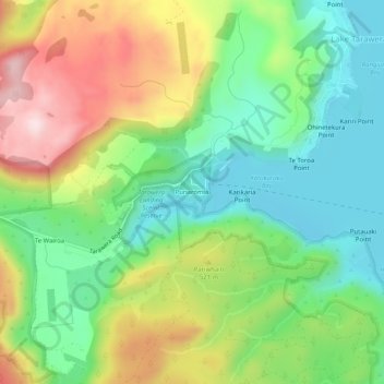 Punaromia topographic map, elevation, terrain