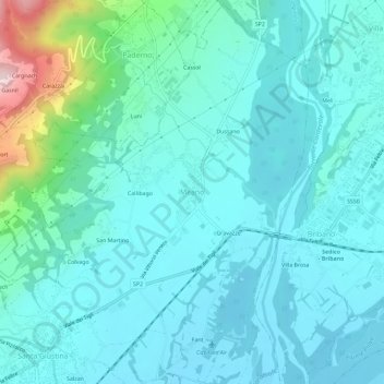 Meano topographic map, elevation, terrain