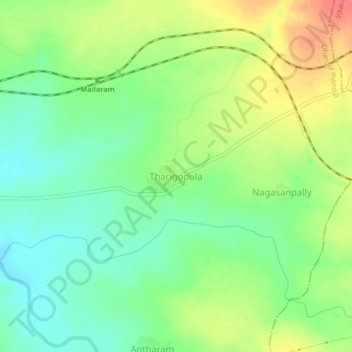Tharigopula topographic map, elevation, terrain