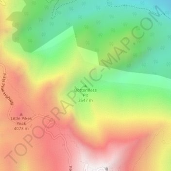 Bottomless Pit topographic map, elevation, terrain