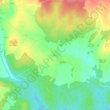 Anus topographic map, elevation, terrain