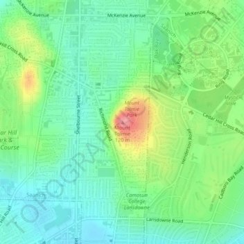 Mount Tolmie topographic map, elevation, terrain