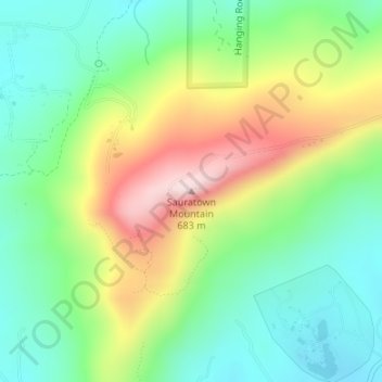Sauratown Mountain topographic map, elevation, terrain