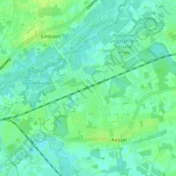 Kessel-Station topographic map, elevation, terrain