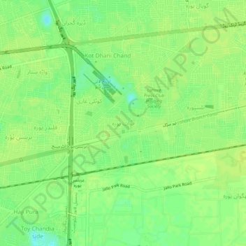 Nawabpura topographic map, elevation, terrain
