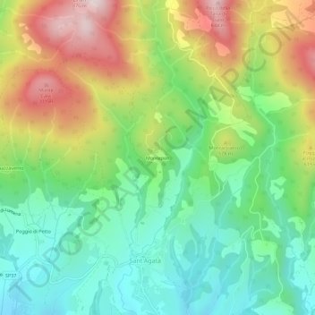Montepoli topographic map, elevation, terrain
