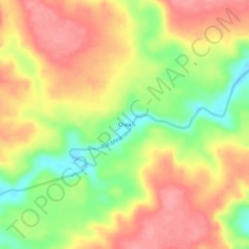 Choa topographic map, elevation, terrain