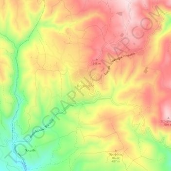 Varnavas topographic map, elevation, terrain