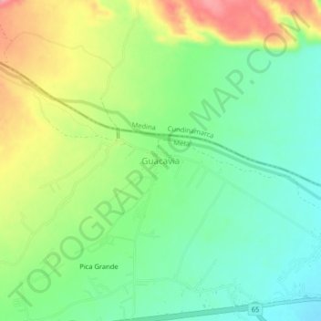 Guacavia topographic map, elevation, terrain