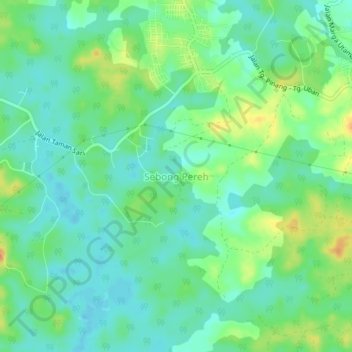 Sebong Pereh topographic map, elevation, terrain