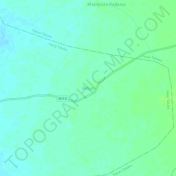 Adiya topographic map, elevation, terrain