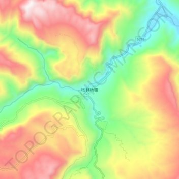 杨林桥镇 topographic map, elevation, terrain