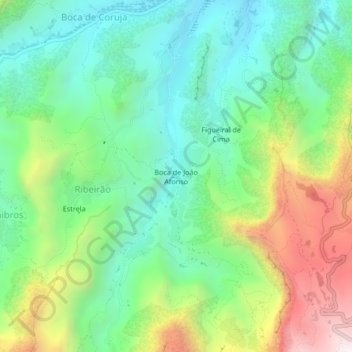 Boca de João Afonso topographic map, elevation, terrain