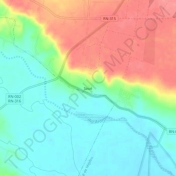 Saué topographic map, elevation, terrain