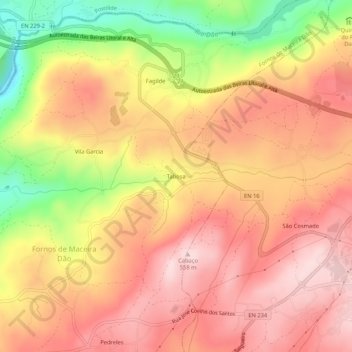 Tabosa topographic map, elevation, terrain