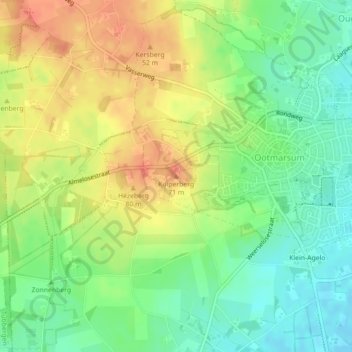 Kuiperberg topographic map, elevation, terrain