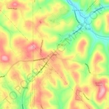 Sardis topographic map, elevation, terrain