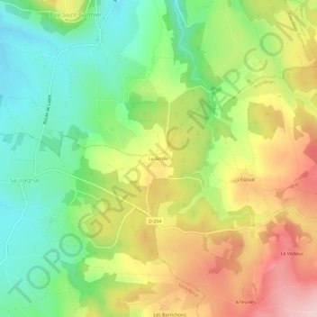 La Grolle topographic map, elevation, terrain