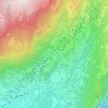 Vilmezzano topographic map, elevation, terrain