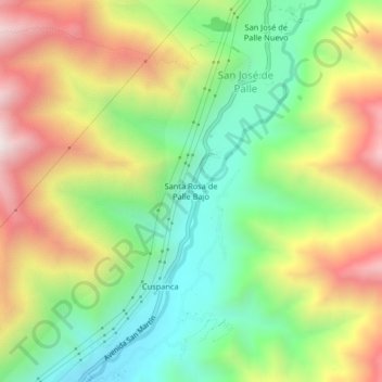 Santa Rosa de Palle Bajo topographic map, elevation, terrain