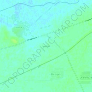 Madan topographic map, elevation, terrain