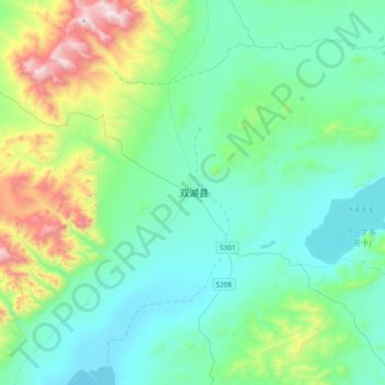 双湖县 topographic map, elevation, terrain