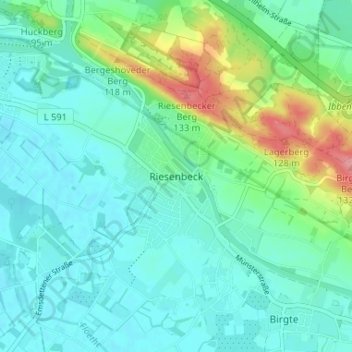 Riesenbeck topographic map, elevation, terrain