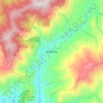Matanza topographic map, elevation, terrain