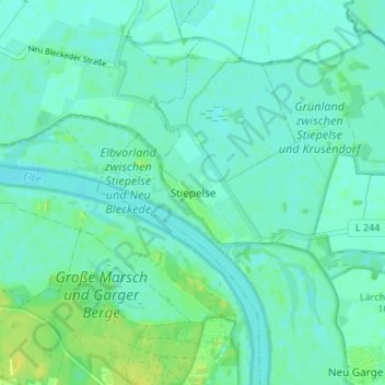 Stiepelse topographic map, elevation, terrain