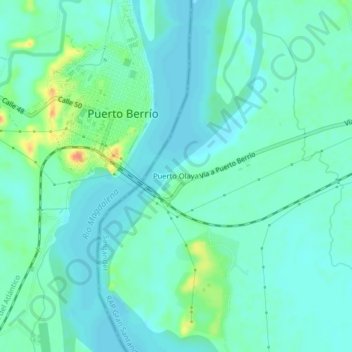 Puerto Olaya topographic map, elevation, terrain