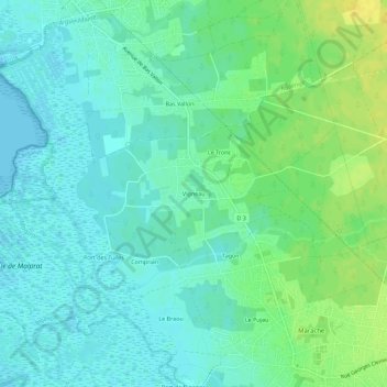 Vigneau topographic map, elevation, terrain