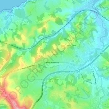Zuhibar topographic map, elevation, terrain