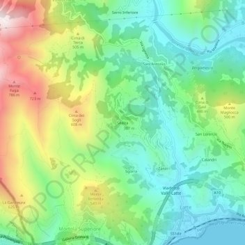Sealza topographic map, elevation, terrain