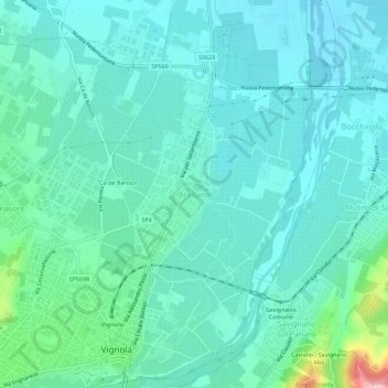 Brodano topographic map, elevation, terrain